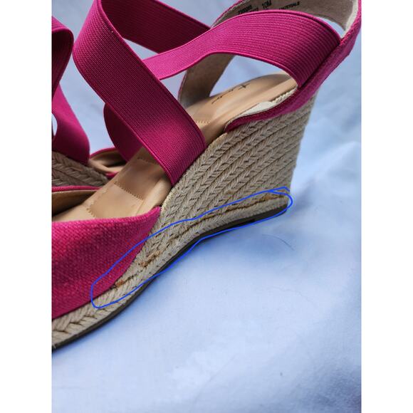 Me Too Hot Pink Brinley Espadrilles/Comfort Wedge Women's 10 - Picture 6 of 12